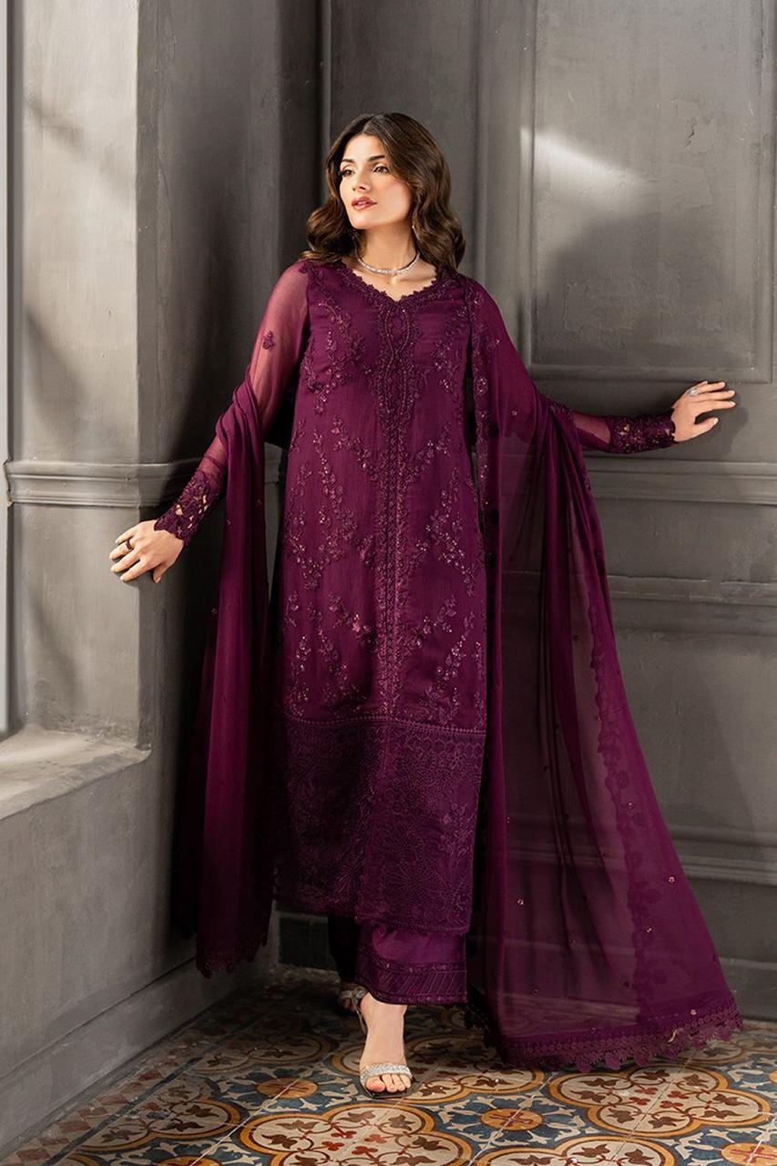 AZURE CHIFFON – Luxury Embroidered Suit