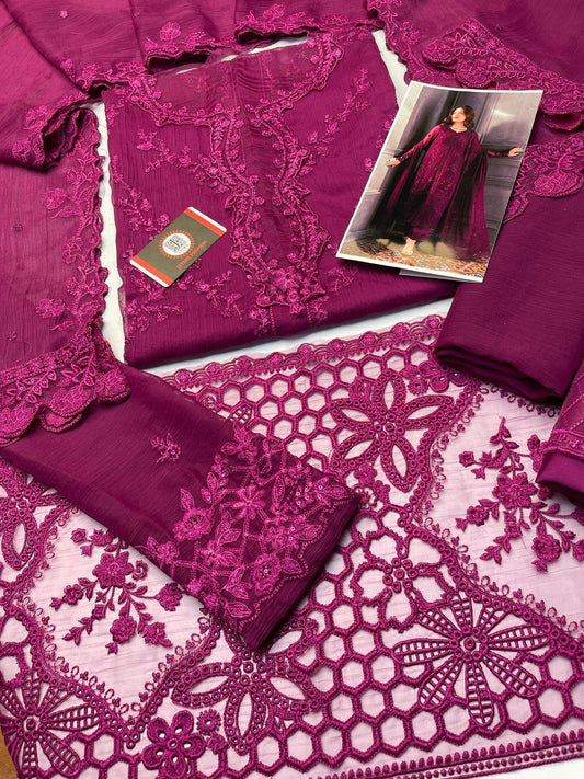 AZURE CHIFFON – Luxury Embroidered Suit